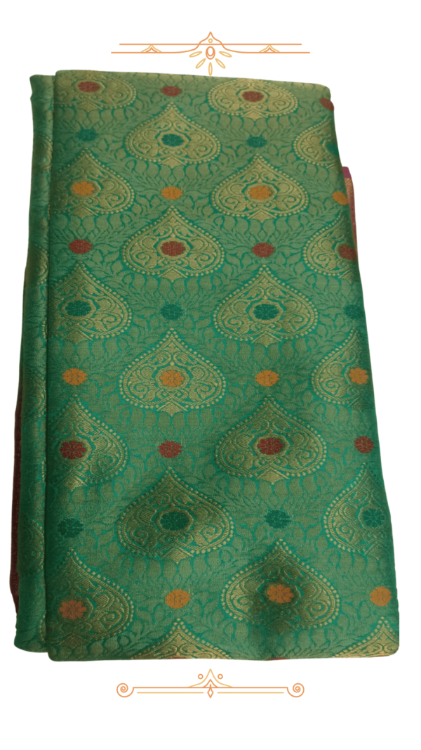 Green & Pink Banarasi Silk Saree at a wedding