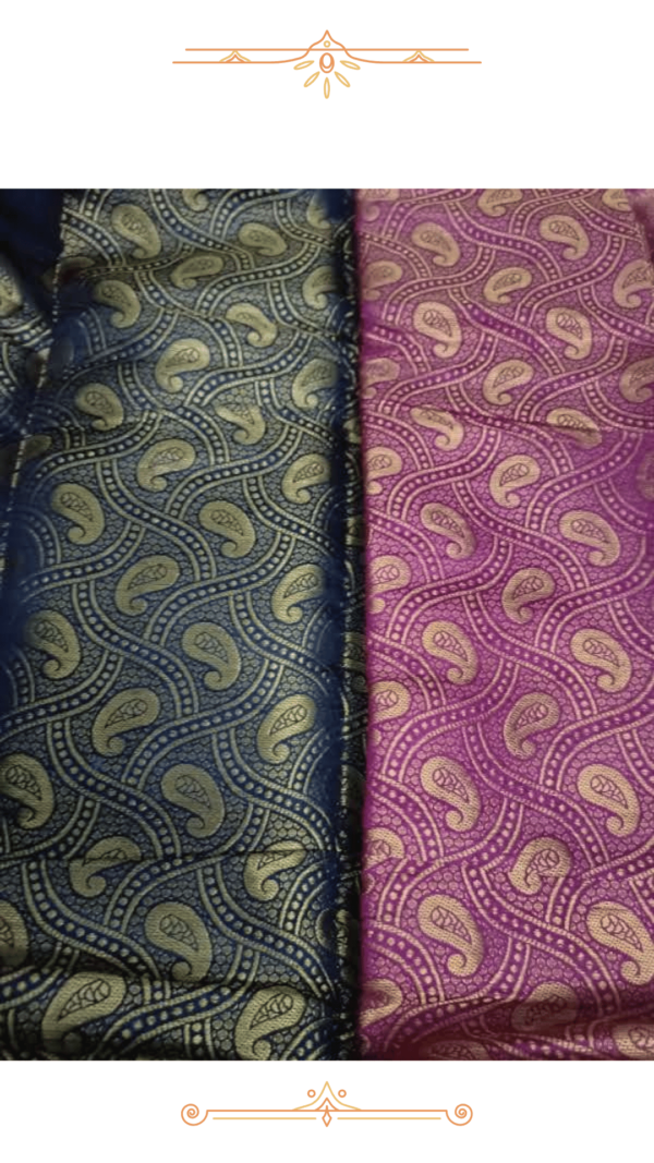 Gold Zari Work on Pink Border of Banarasi Silk Saree