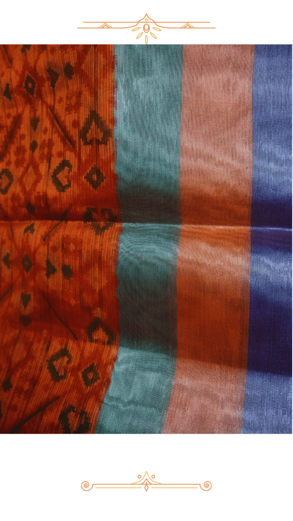 Close-up of exquisite handwoven detailing on a premium silk saree