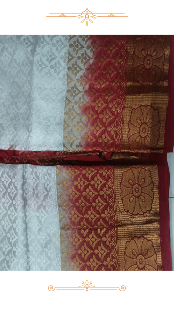 🌟 5 Reasons to Own This White Banarasi Silk Saree – Luxury & Elegance - Image 3