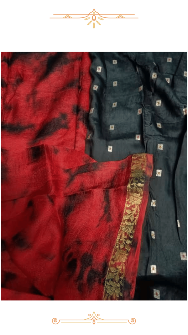 🔥Red & Black Banarasi Silk Saree – Premium Handwoven Elegance - Image 4