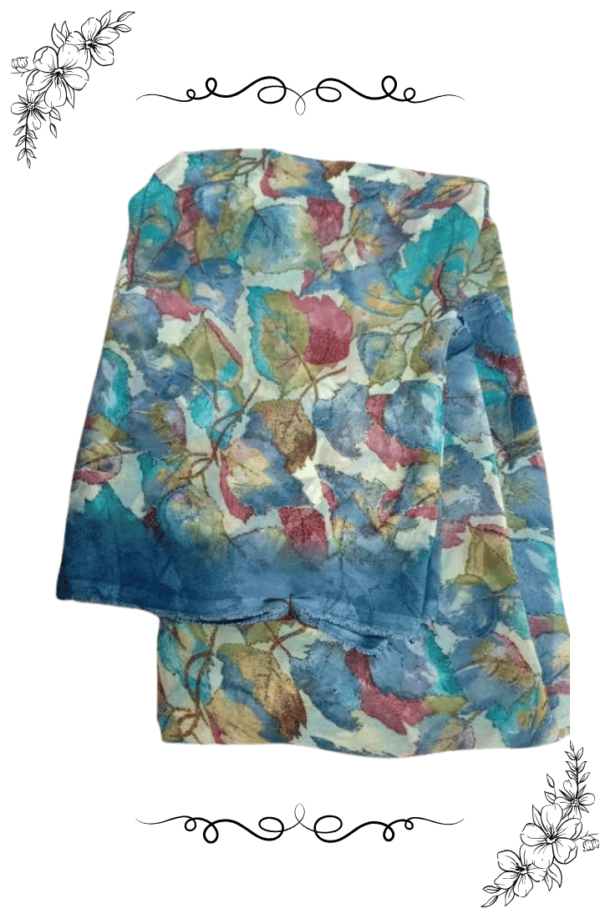Sky Blue Smooth Floral Lace Saree with Soft Fabric