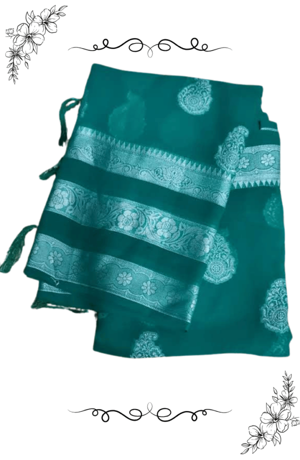 Saree Border Green Designer Detail