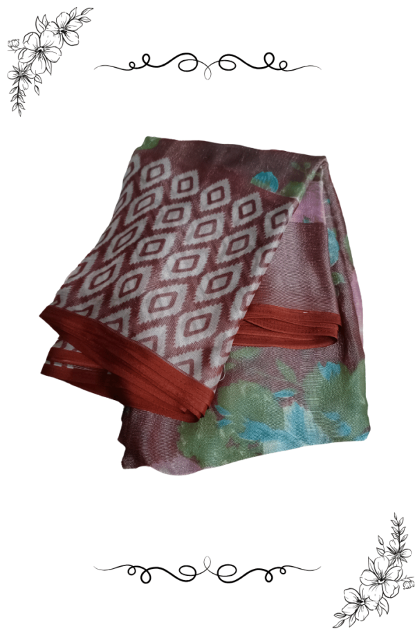 Printed Saree "Front View of Green Fancy Designer Saree"