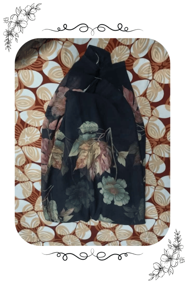 Black Floral Punam Saree – Soft Designer Elegance for All Occasions - Image 8