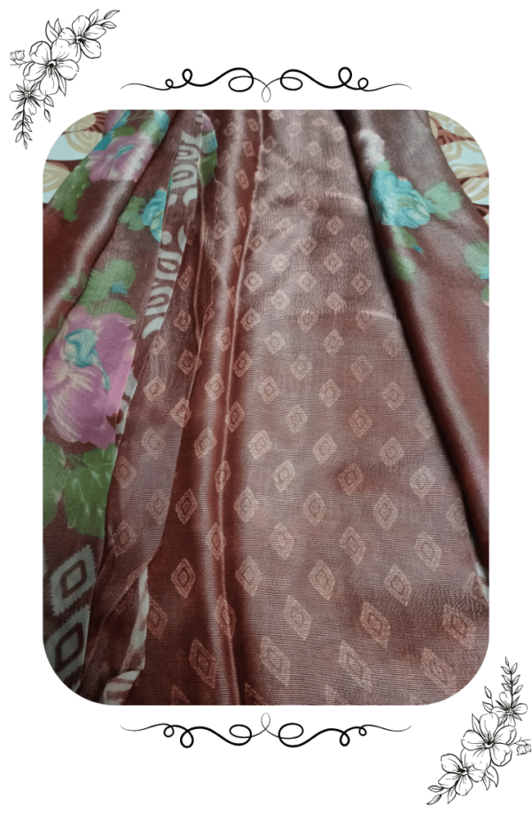 "Inside Fabric View of Soft Green Fancy Saree"