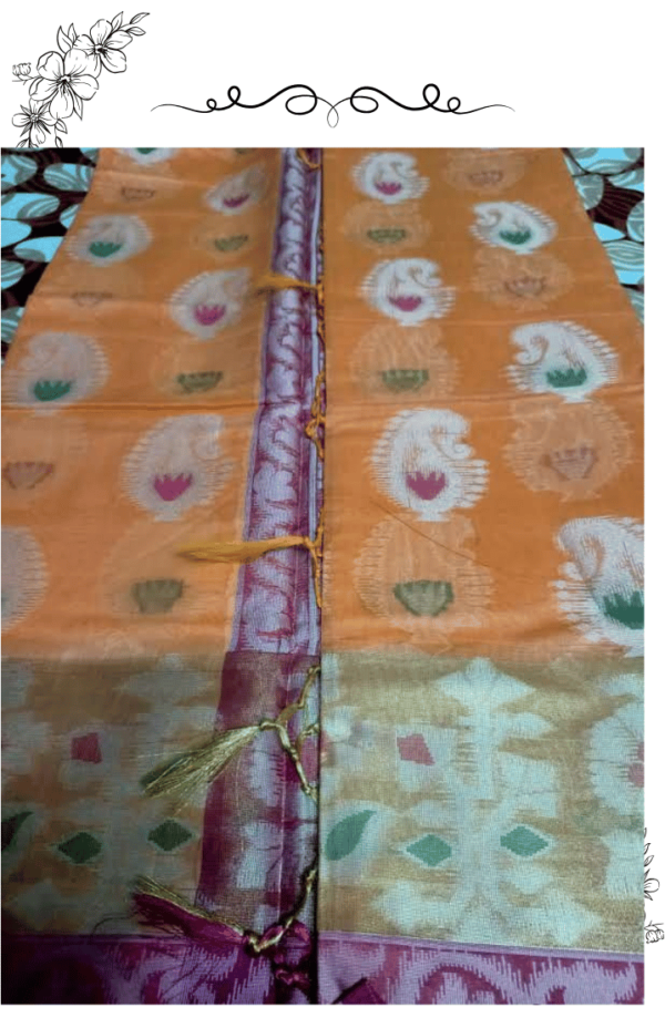 Intricate motif design on Banarasi saree.