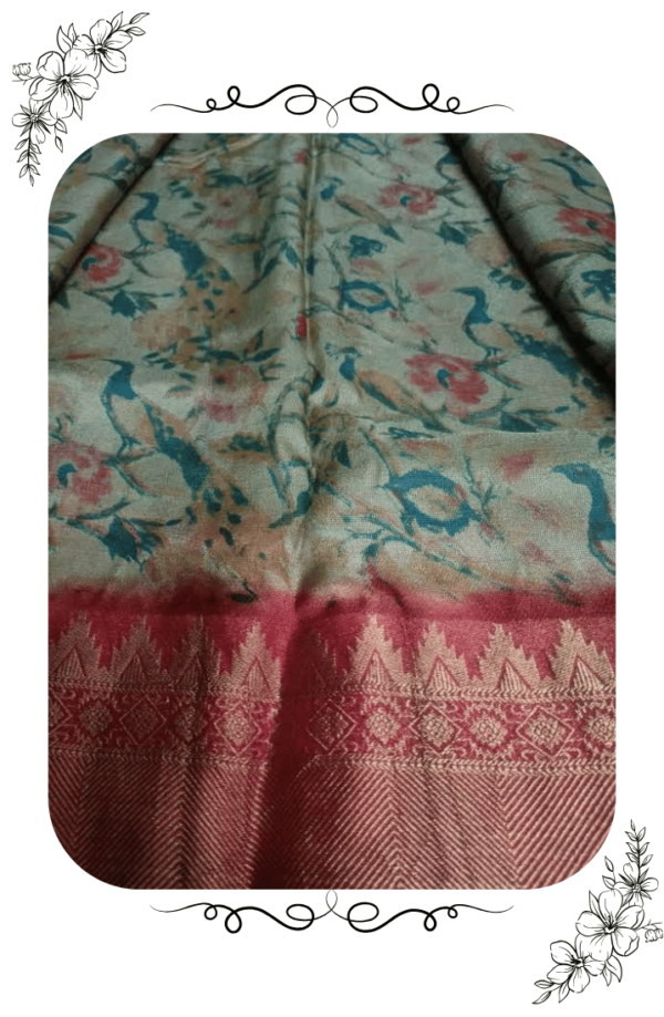 Alt Text: Close-up of georgette saree border design
