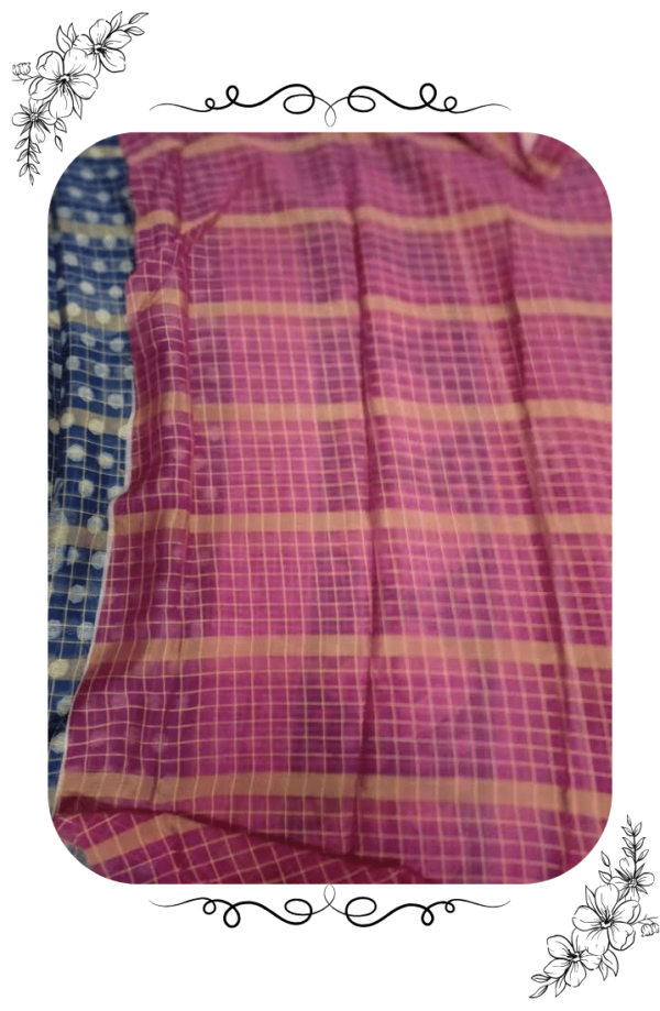 Matching blouse of fancy blue saree with design details