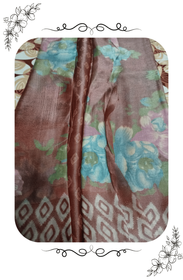 "Close-up Design Pattern of Green Fancy Saree"