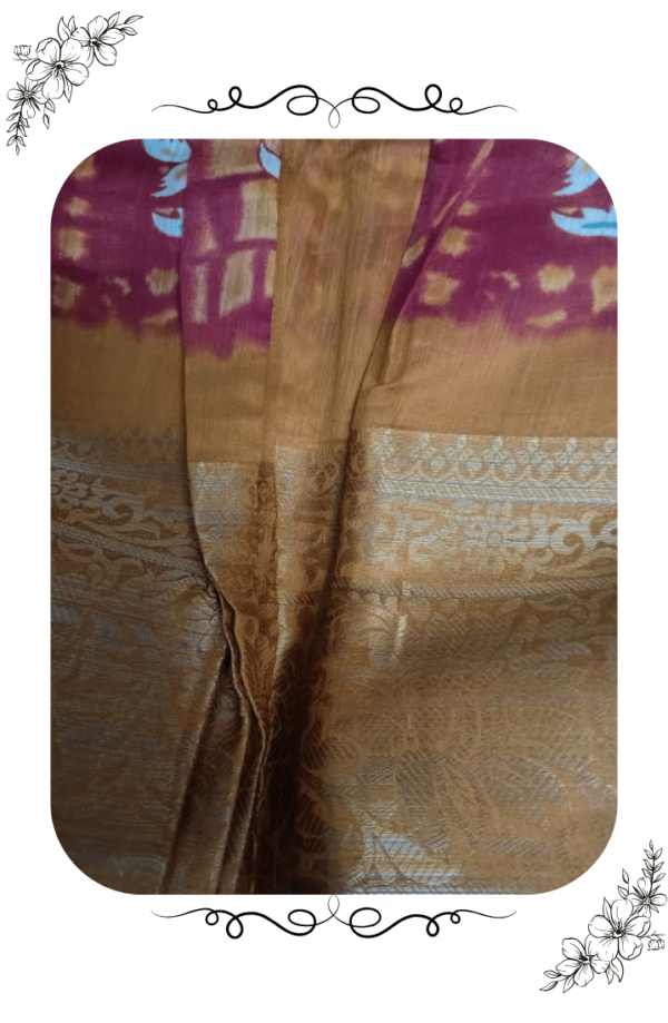 Golden Border Red Silk Saree with Elegant Design - Image 4