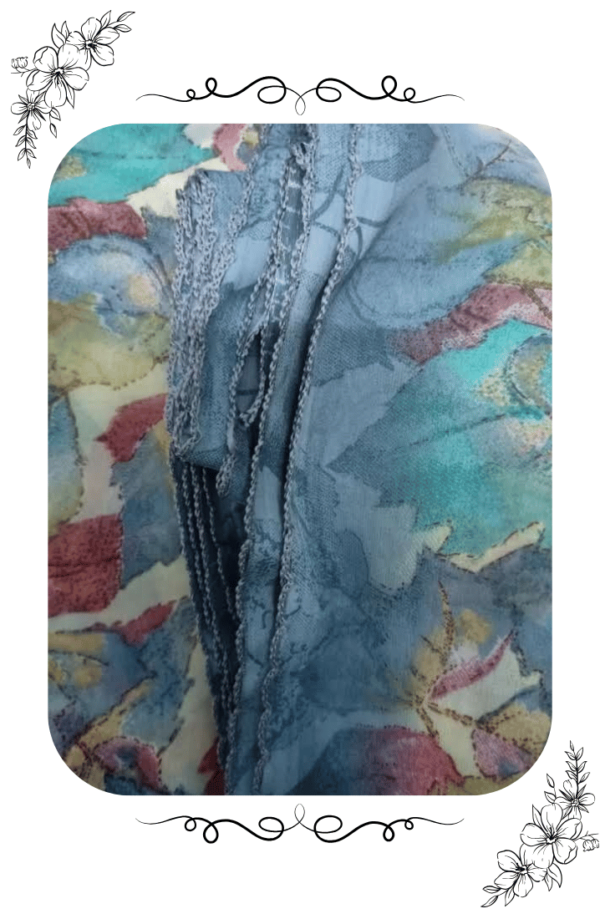 Sky Blue Smooth Soft Floral Lace Saree - Image 8