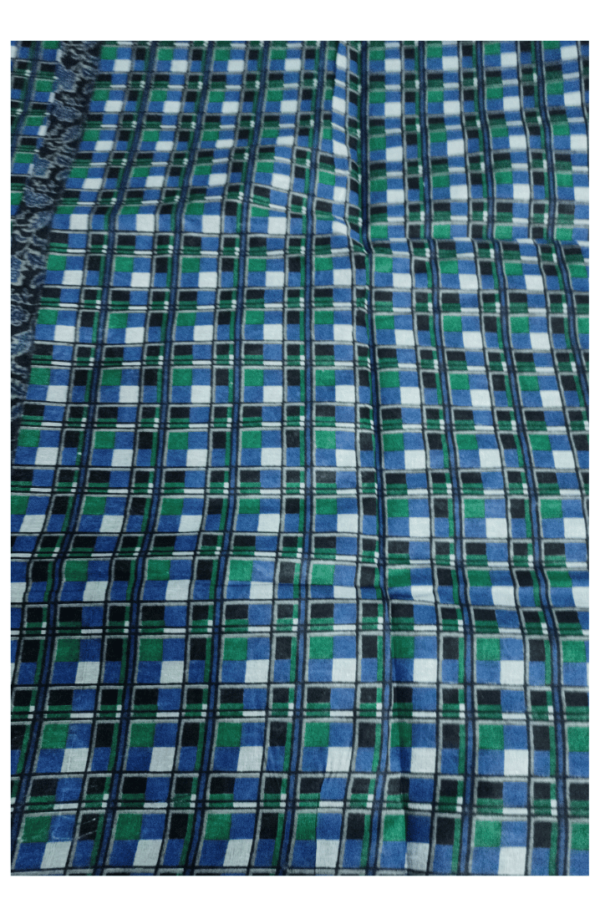 Blue cotton saree design view