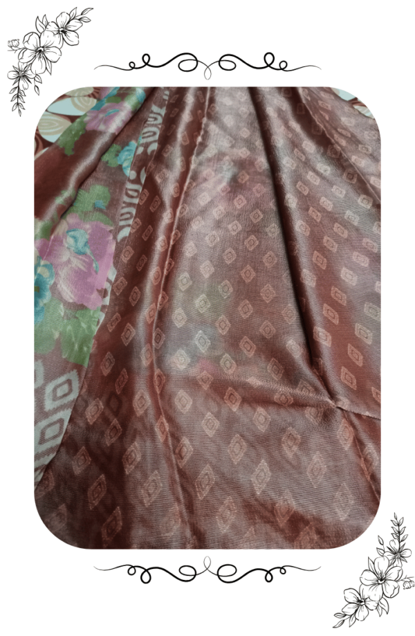 "Blouse View of Green Fancy Saree with Designer Pattern"