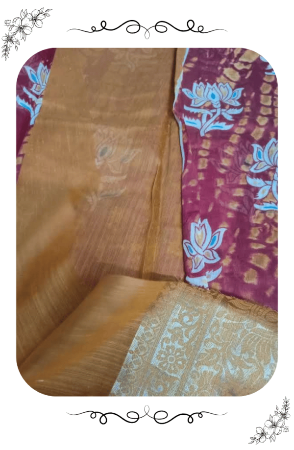 Red silk saree blouse with gold accents