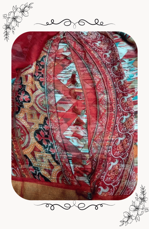 Close-up texture of red georgette fabric