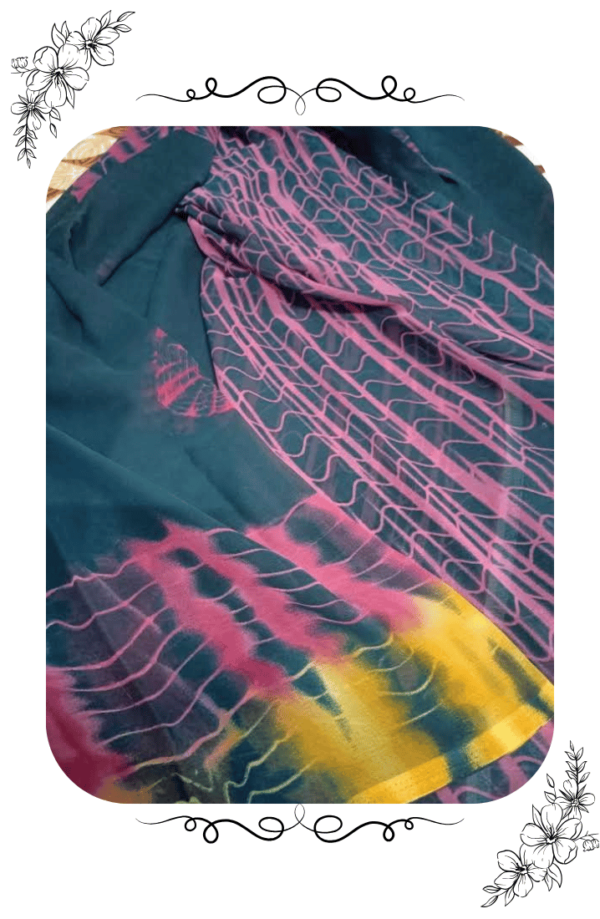 Fabric texture of soft designer Punam Saree