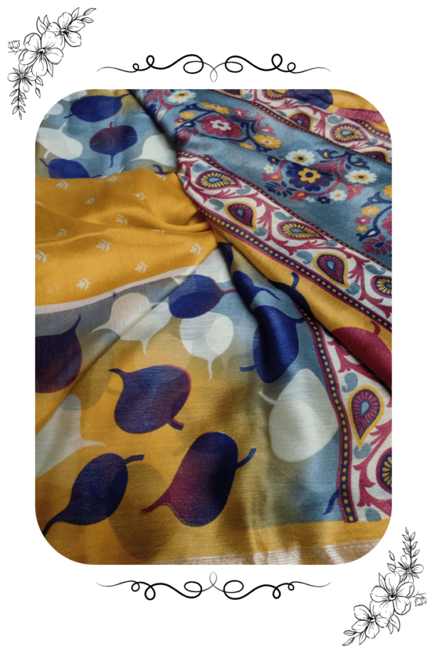 Close-Up of Fancy Saree Designer Pattern