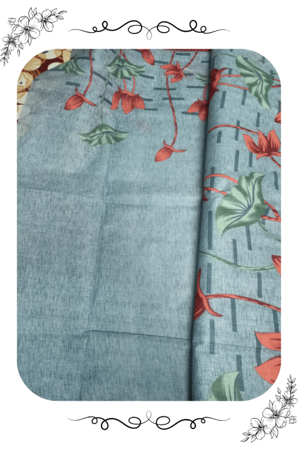 Grey Designer Saree with Red Border – Elegant Look - Image 5