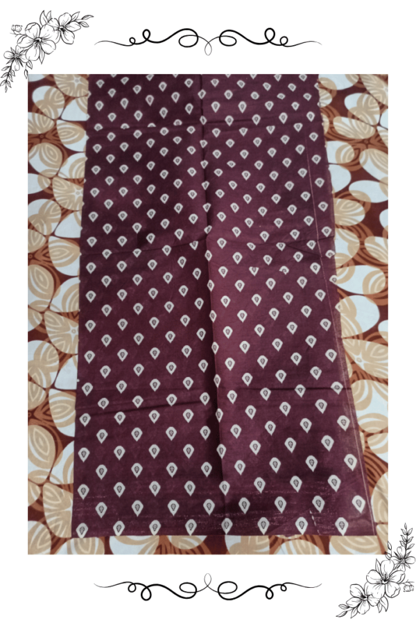 Unstitched blouse piece for maroon red cotton saree