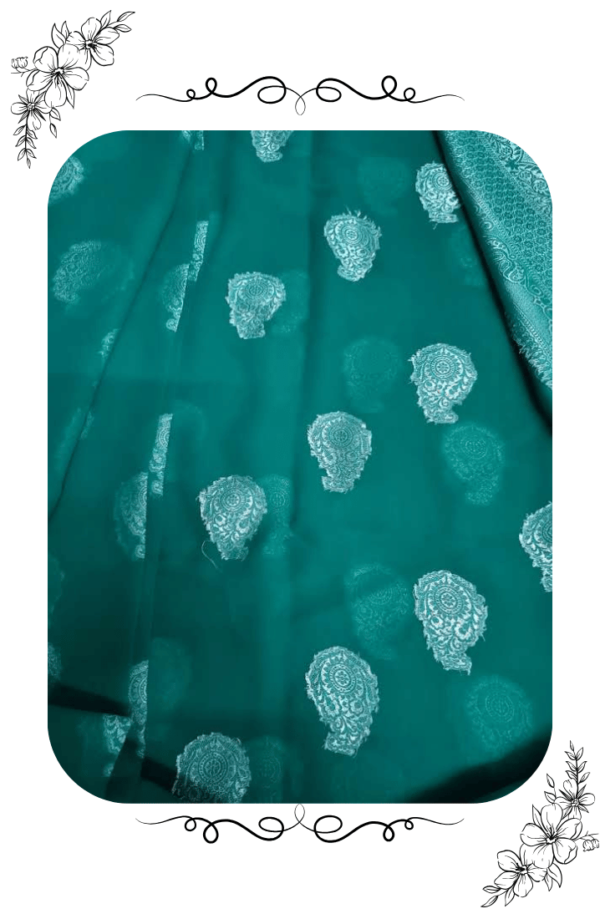 Fancy Saree Green Designer Close-up