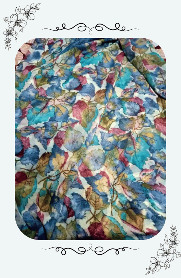 Designer Floral Pattern on Sky Blue Lace Saree