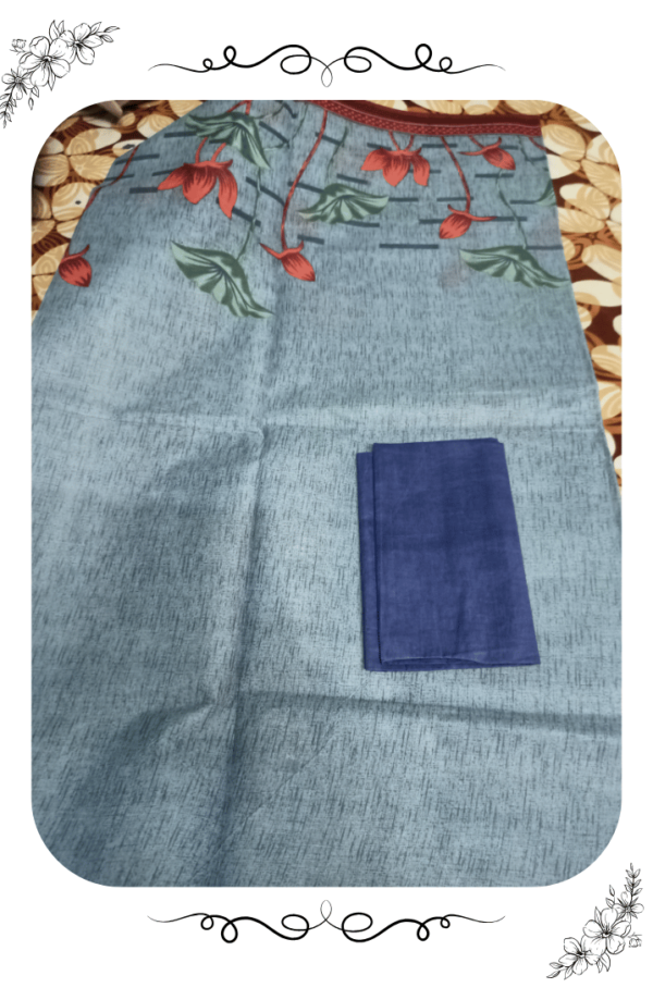 Grey Designer Saree with Red Border – Elegant Look - Image 4