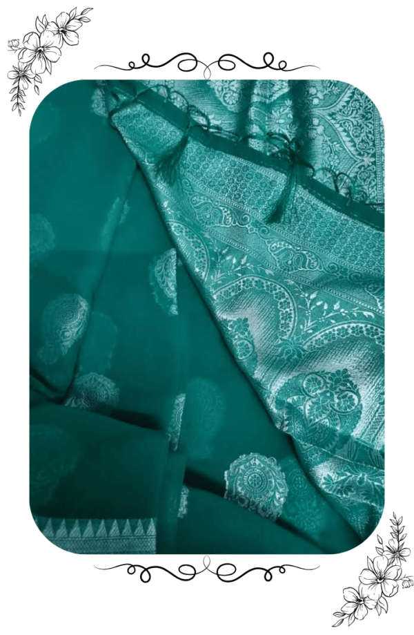 Green Fancy Saree – Premium Designer Wear for All Occasions - Image 7